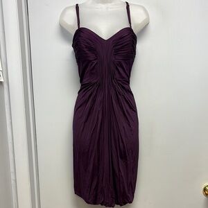 LAUNDRY By Shelli Segal Ruched Detail Balloon Hem Cocktail Dress -Plum Size 6